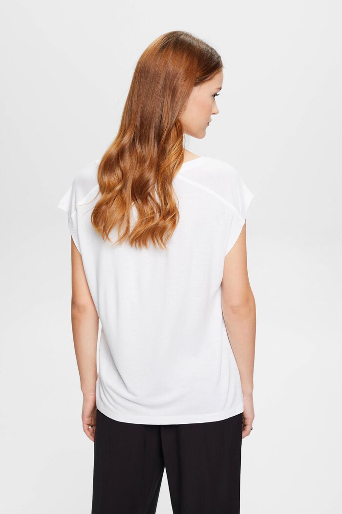 T-shirt met print op de voorkant, LENZING™ ECOVERO™, WHITE, detail image number 3
