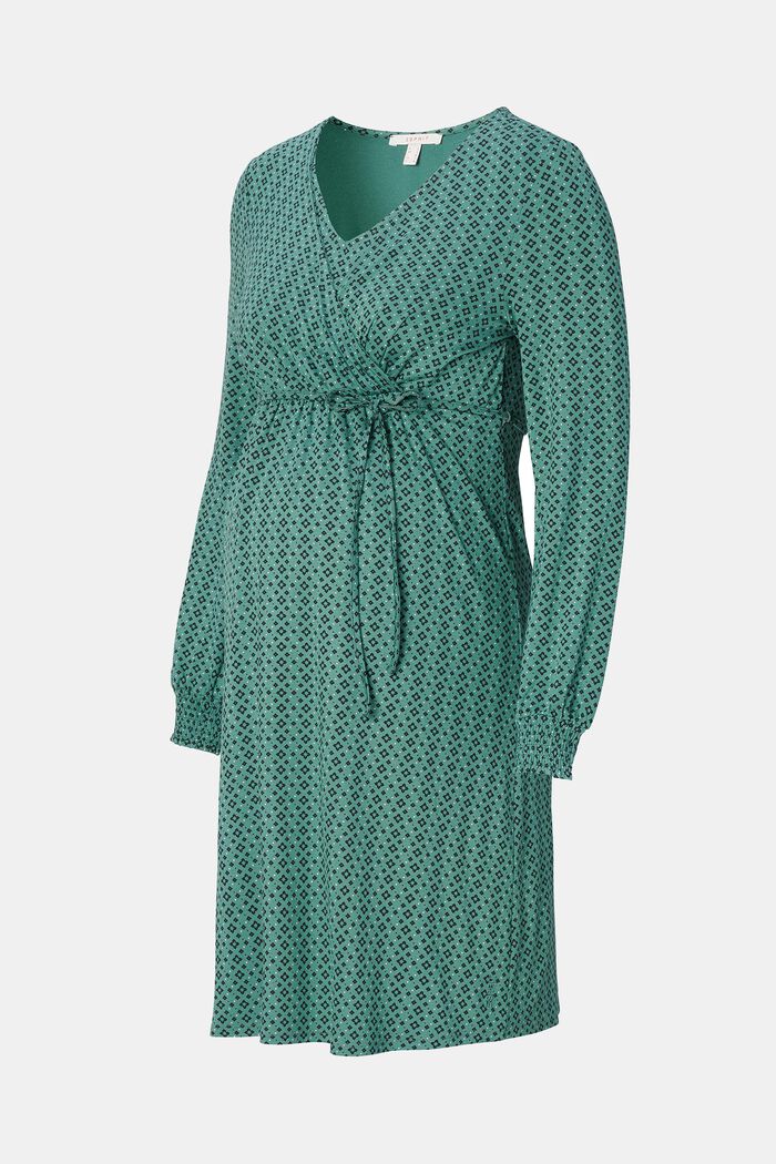 Jersey jurk met voedingsfunctie, LENZING™ ECOVERO™, TEAL GREEN, detail image number 6