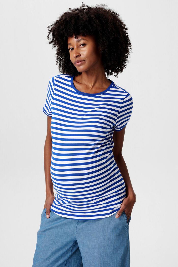 Gestreept MATERNITY T-shirt, ELECTRIC BLUE, detail image number 0