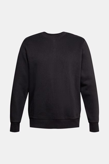 Gerecycled: effen sweatshirt, BLACK, overview