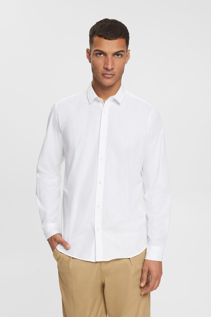 Slim fit, duurzaam katoenen overhemd, WHITE, detail image number 1