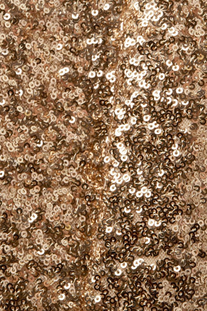 Satijnen broek met pailletjes en wijde pijpen, GOLD, detail image number 6