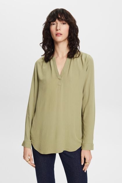Basic blouse met V-hals