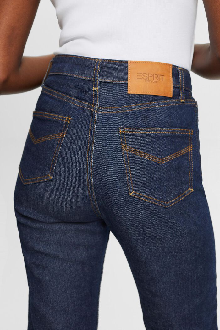 Premium selvedge straight fit jeans met hoge taille, BLUE RINSE, detail image number 5