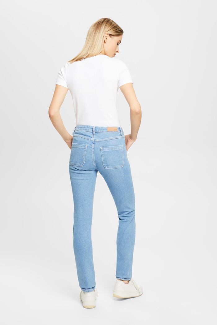 Slim fit-jeans met middelhoge taille, BLUE LIGHT WASHED, detail image number 3