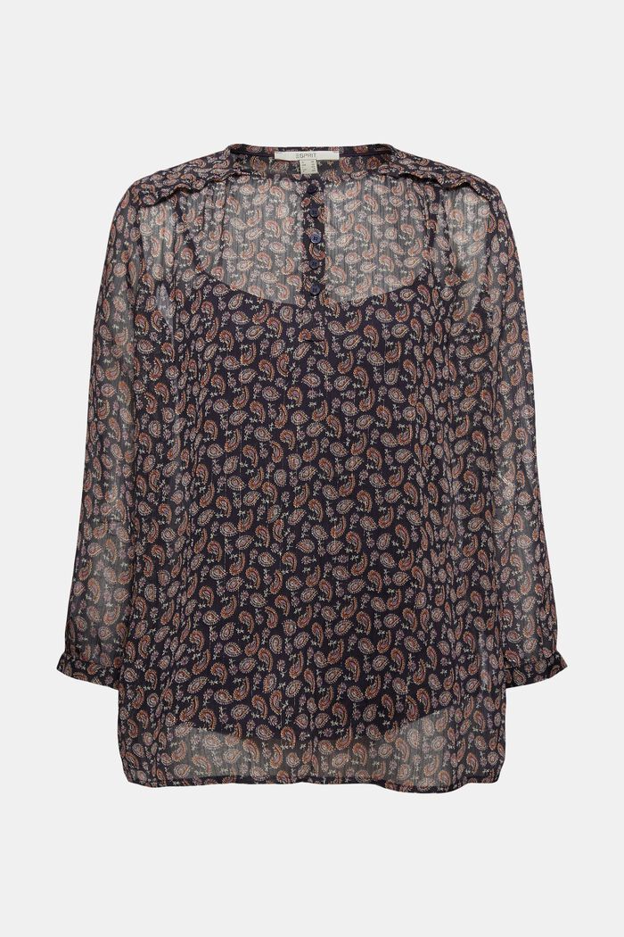 Chiffon blouse met paisleyprint en top