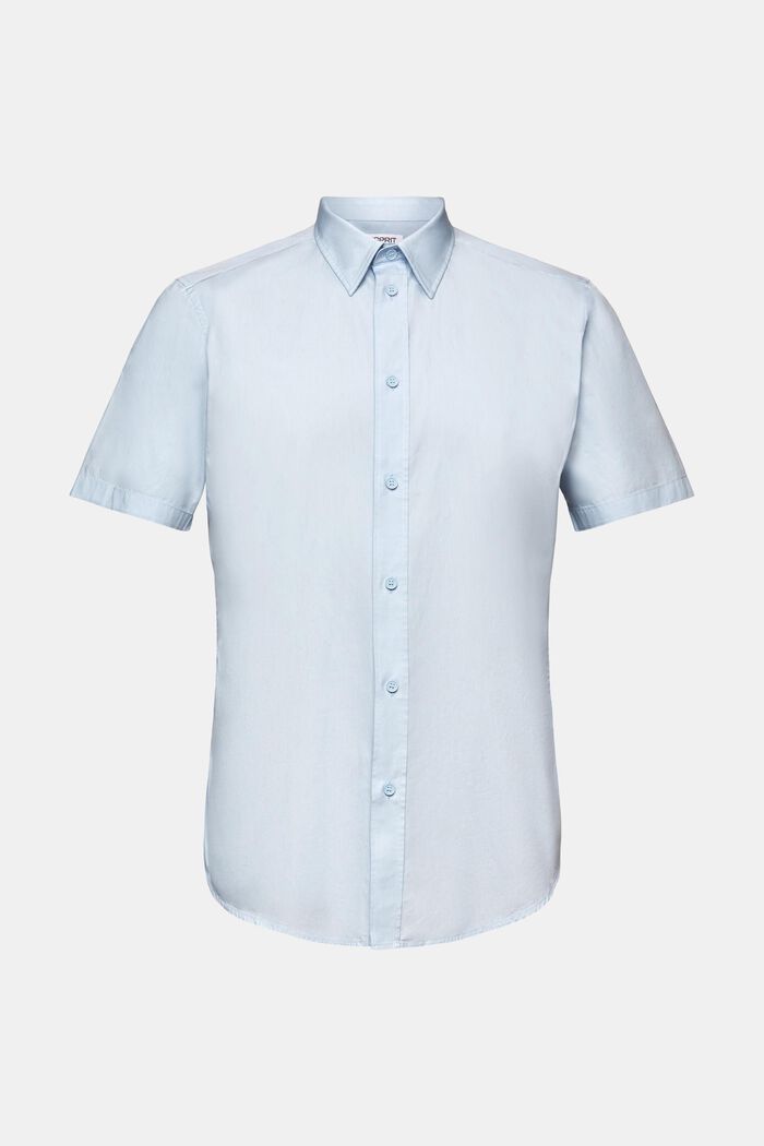 Shirt van katoen-popeline met korte mouwen, LIGHT BLUE, detail image number 6