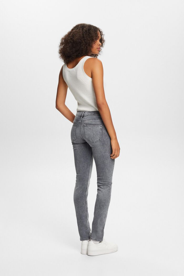 Slim fit jeans met middelhoge taille, GREY MEDIUM WASHED, detail image number 3