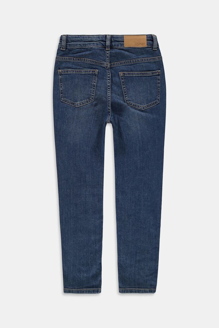Katoenen mom jeans met verstelbare band, BLUE MEDIUM WASHED, detail image number 1