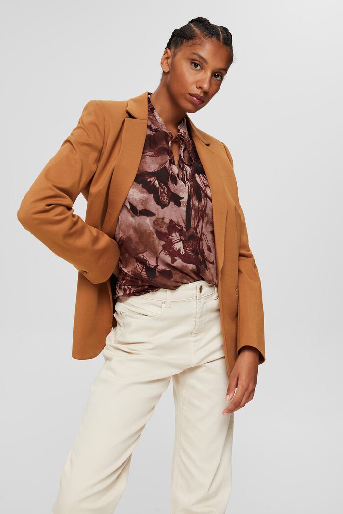 Gerecycled: chiffon blouse met bloemenprint, OLD PINK, detail image number 0