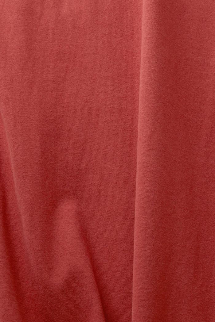 T-shirt van katoen-jersey met ronde hals, TERRACOTTA, detail image number 5