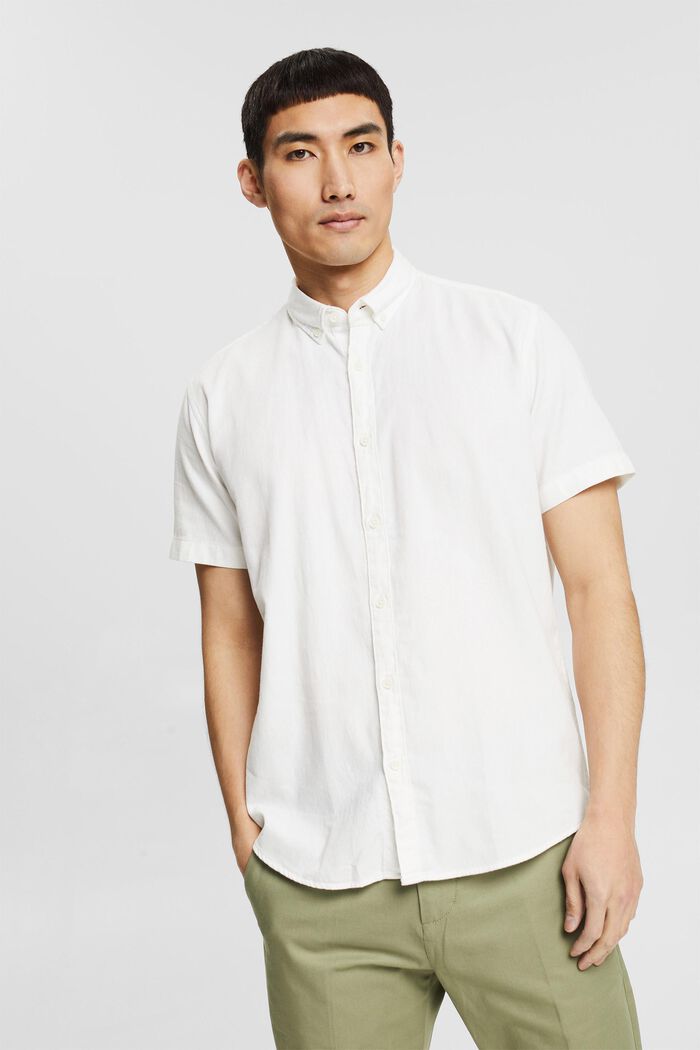 Overhemd met buttondownkraag, OFF WHITE, detail image number 0