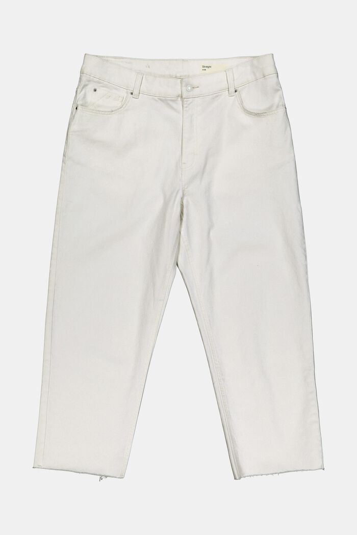Cropped jeans met een hoge band, biologisch katoen, OFF WHITE, detail image number 6