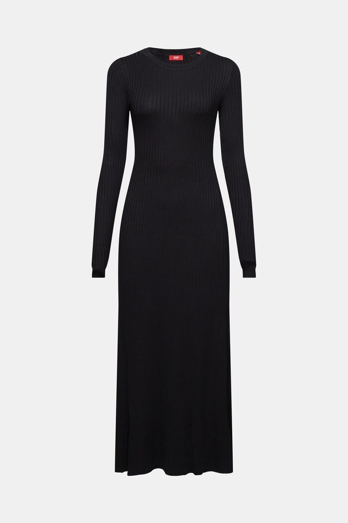 Maxi-jurk van ribbreisel, BLACK, detail image number 6