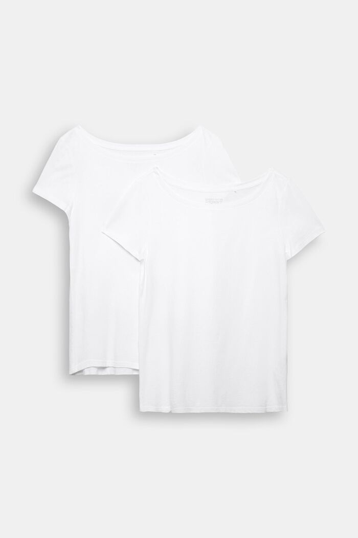 Set van twee: basic T-shirt, mix met biologisch katoen, WHITE, detail image number 8