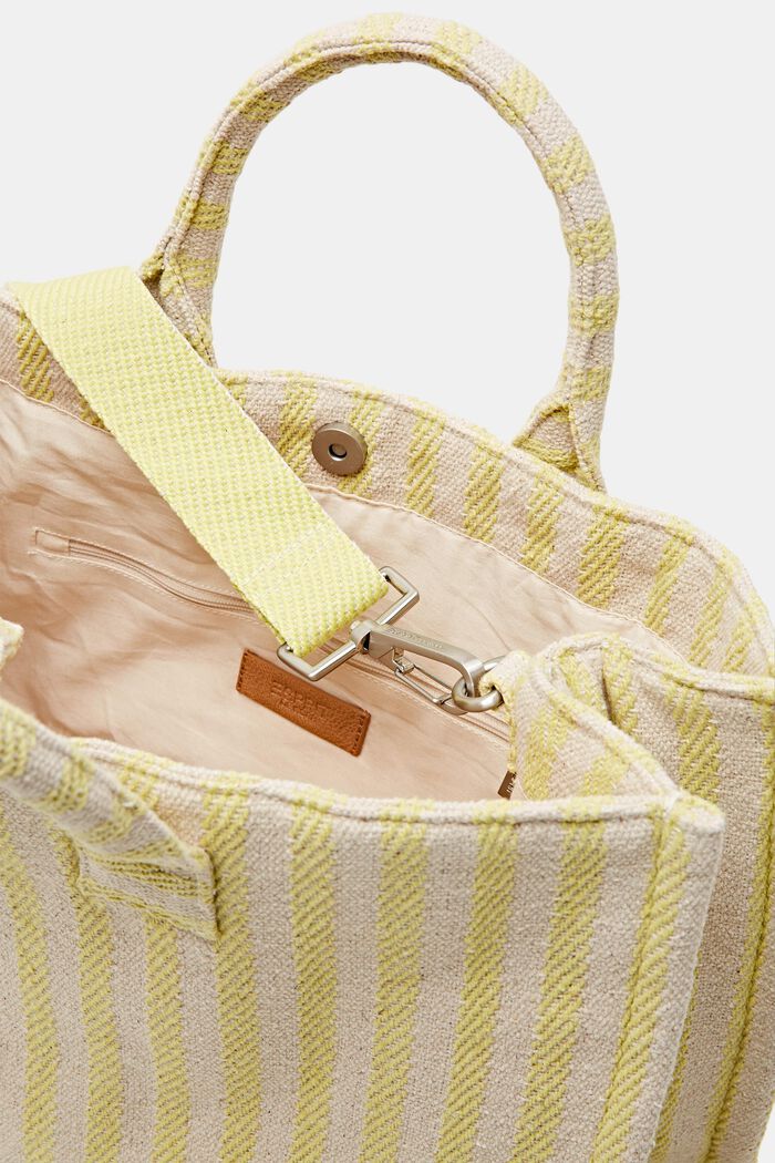 Gestreepte shopper, LIME YELLOW, detail image number 4