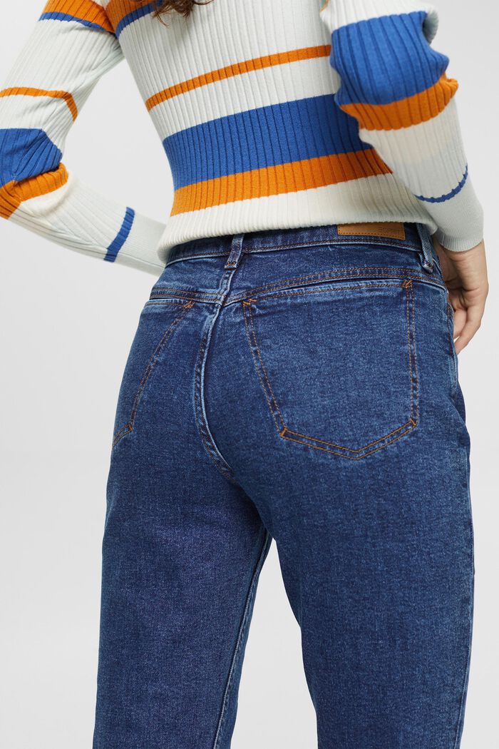 Jeans met mom fit, BLUE DARK WASHED, detail image number 4