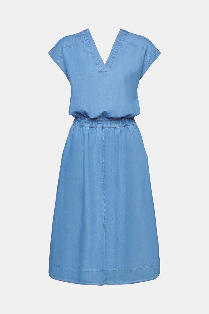 Denim jurk van chambray katoen, BLUE LIGHT WASHED, detail image number 5