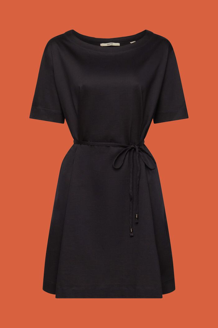 Jersey mini-jurk, 100% katoen, BLACK, detail image number 6