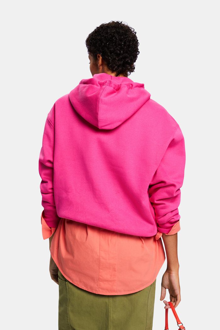 Uniseks hoodie van fleece met logo, PINK FUCHSIA, detail image number 4