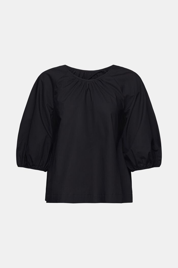 Popeline blouse met blousonmouwen, BLACK, detail image number 5