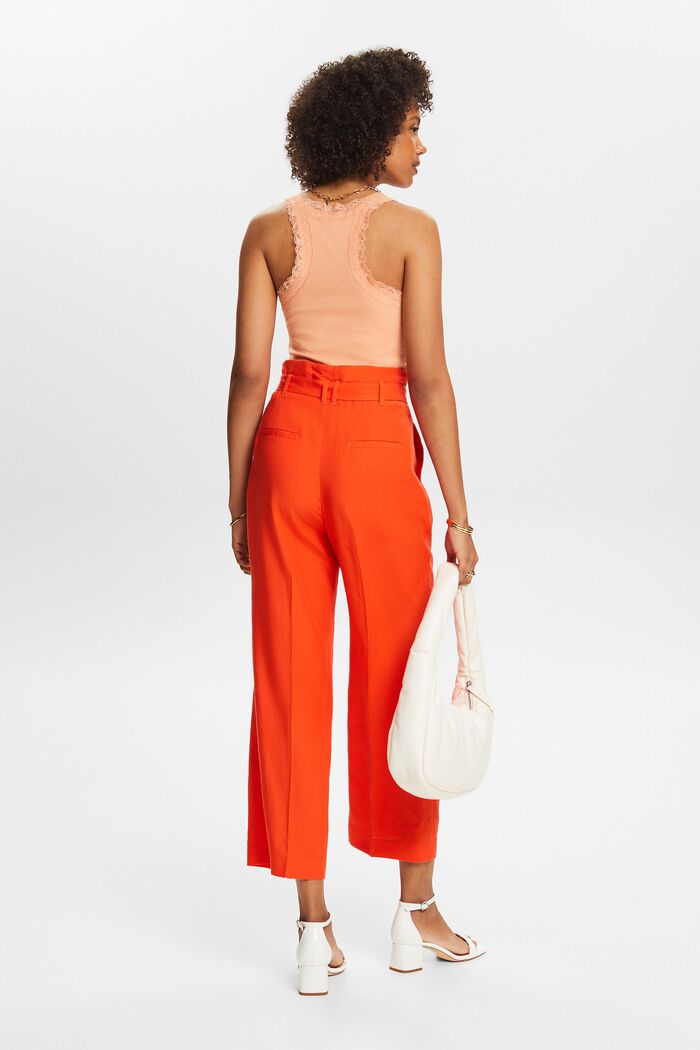 Cropped culotte met hoge taille voor mix & match, BRIGHT ORANGE, detail image number 2