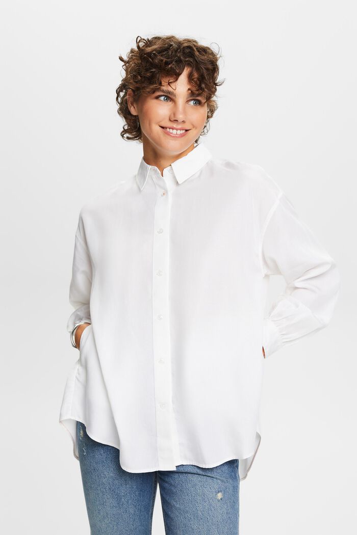Oversized overhemdblouse, WHITE, detail image number 4