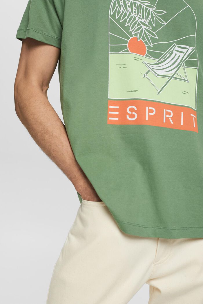 Jersey T-shirt met print, GREEN, detail image number 2