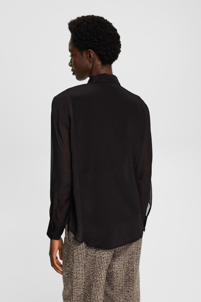 Halftransparante blouse, LENZING™ ECOVERO™, BLACK, detail image number 3