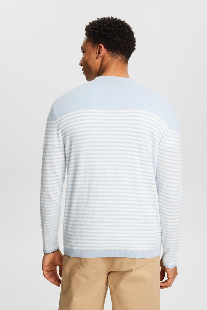 Gestreepte katoenen sweater, LIGHT BLUE, detail image number 2