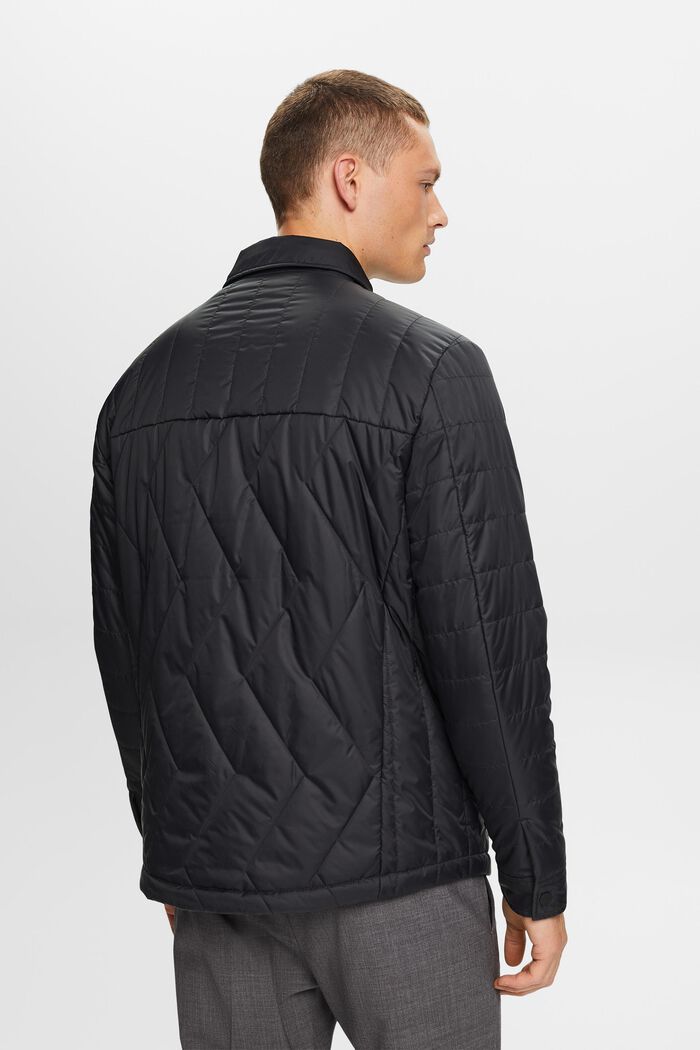 Gerecycled: gewatteerde lichte jas, BLACK, detail image number 3
