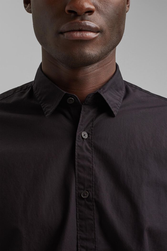 Overhemd van 100% biologisch pima katoen, BLACK, detail image number 2