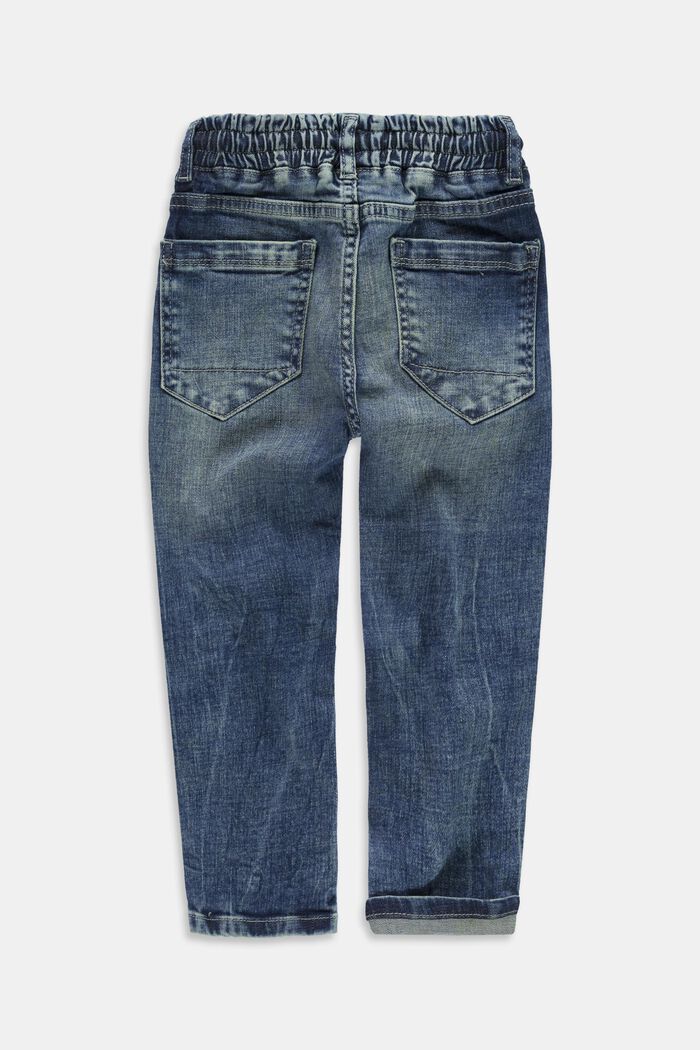 Jeans met tunnelkoord, BLUE MEDIUM WASHED, detail image number 1