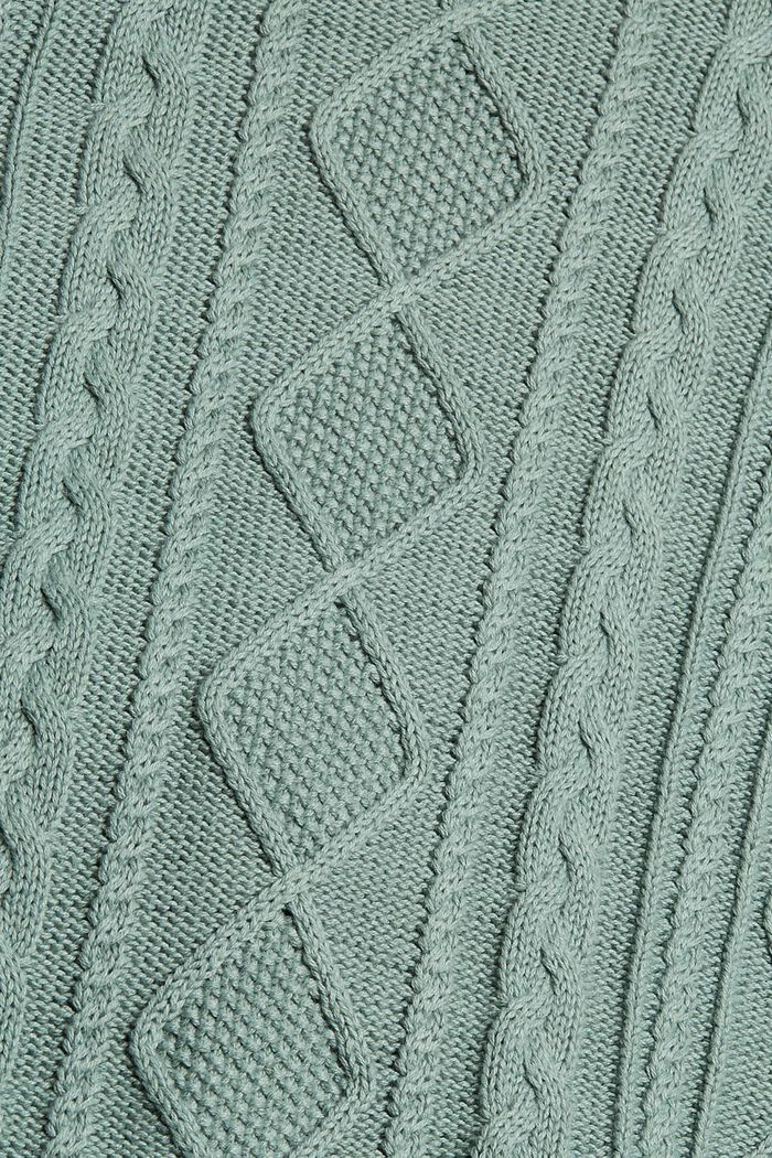 Gebreid vest met motief, organic cotton, DUSTY GREEN, detail image number 4