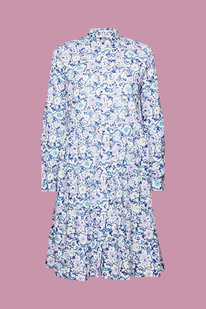 Mini-jurk met bloemenmotief all-over, WHITE, detail image number 6