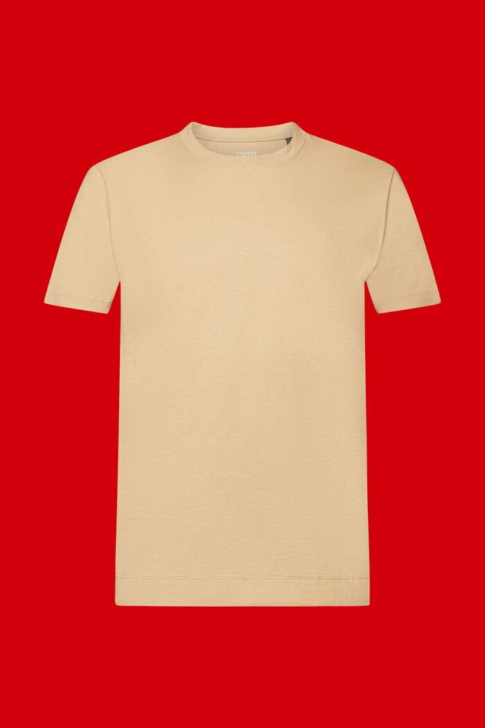 T-shirt van een mix van katoen en linnen, SAND, detail image number 6