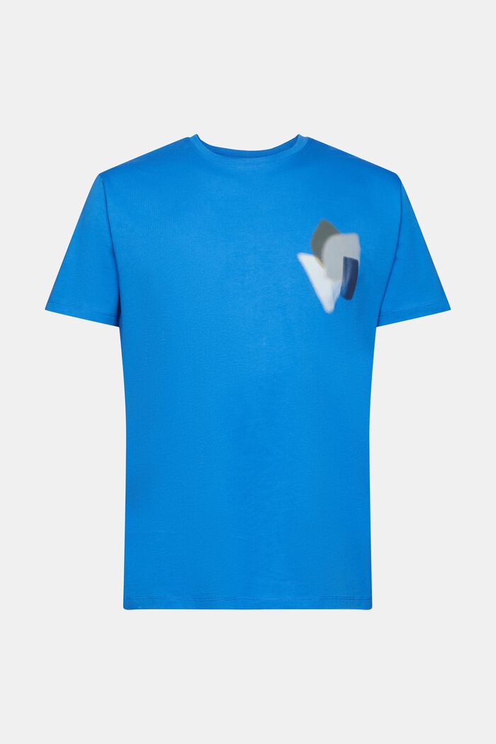 T-shirt met print op de borst, BLUE, detail image number 2