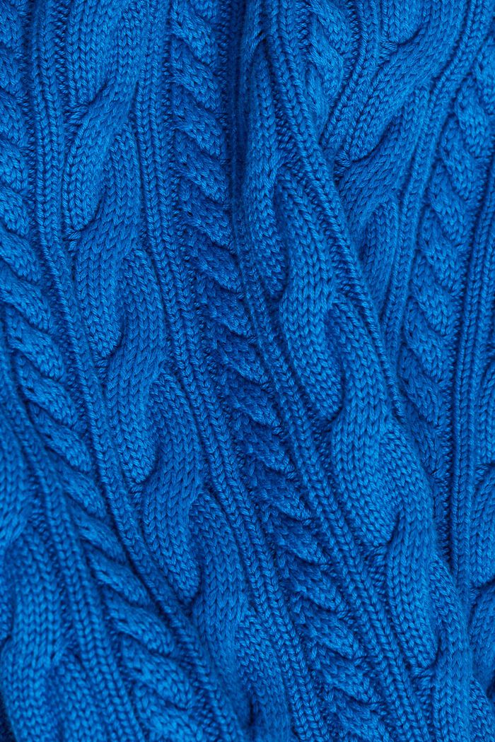 Katoenen trui met kabelpatroon, DARK BLUE, detail image number 5