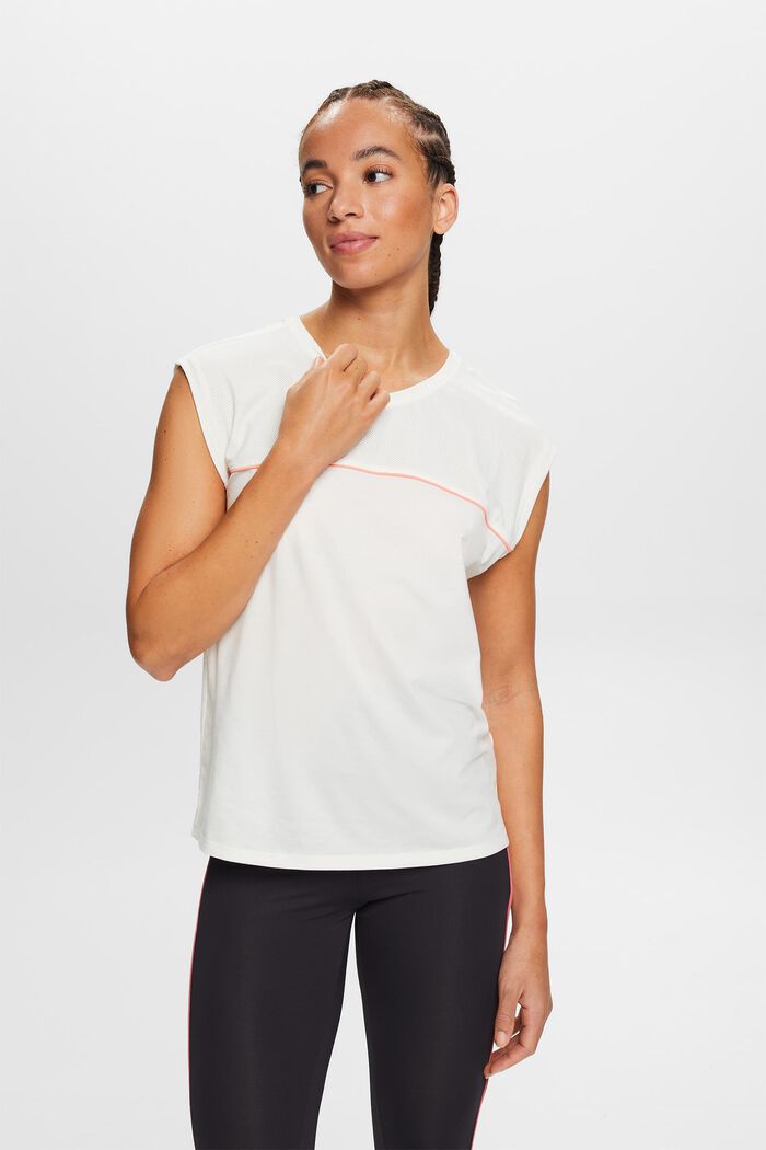 Sportieve, gestreepte top, OFF WHITE, detail image number 4