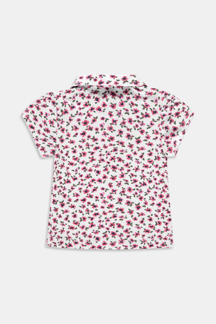 Shirt met bloemenprint en rond kraagje, WHITE, detail image number 1
