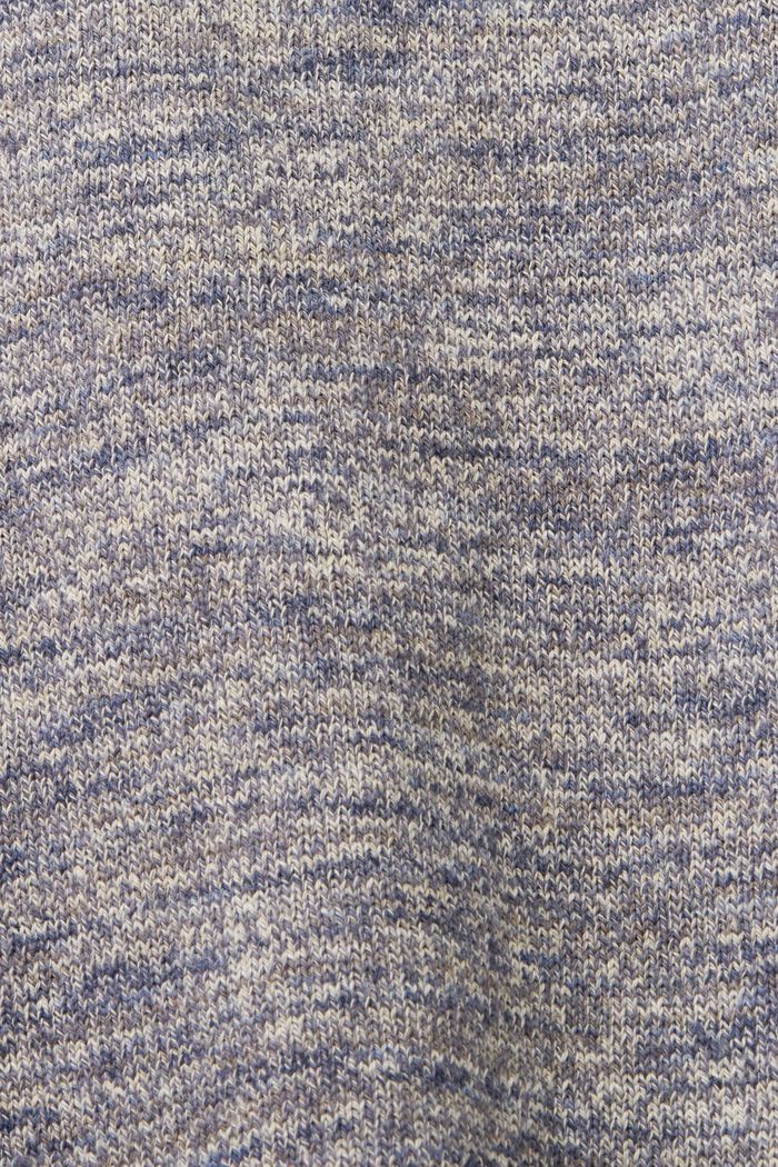 Gemêleerde gebreide trui met korte mouwen, NAVY, detail image number 4