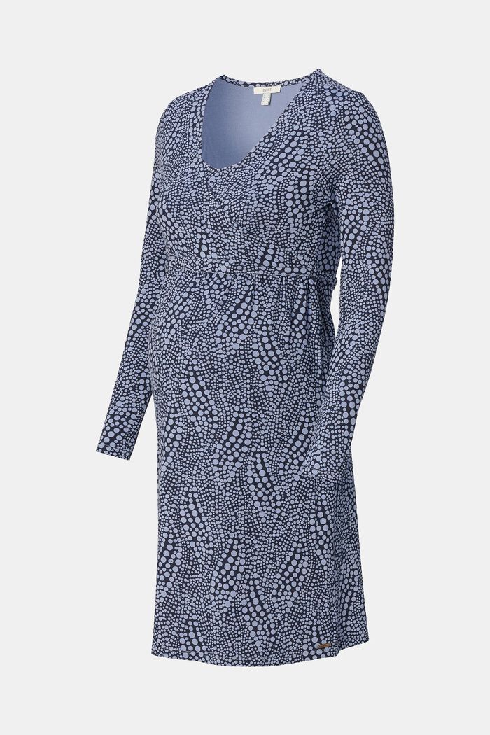 Midi-jurk met motief, NIGHT SKY BLUE, detail image number 0