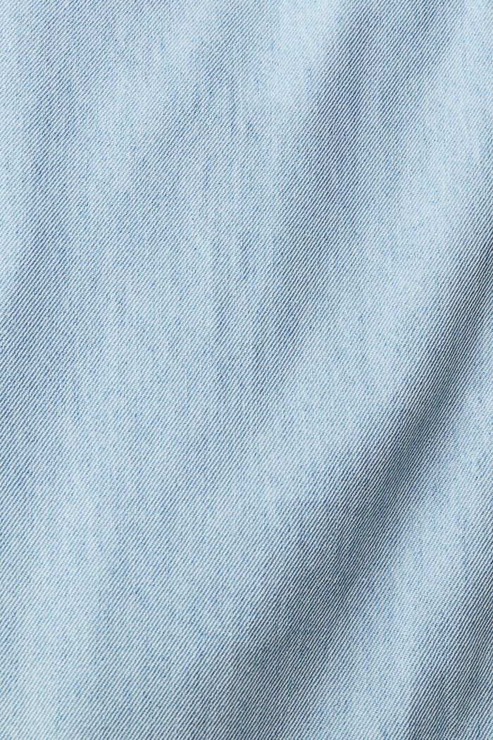 Met linnen: denim jumpsuit met strikceintuur, BLUE LIGHT WASHED, detail image number 4