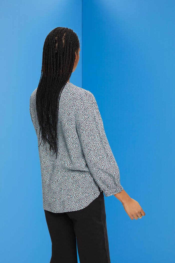 Gebloemde blouse met 3/4-mouwen, NAVY, detail image number 3