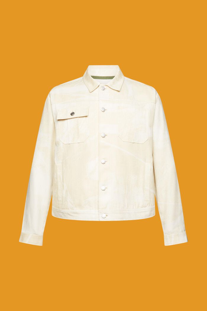 Trucker jacket met motief, BEIGE, detail image number 5
