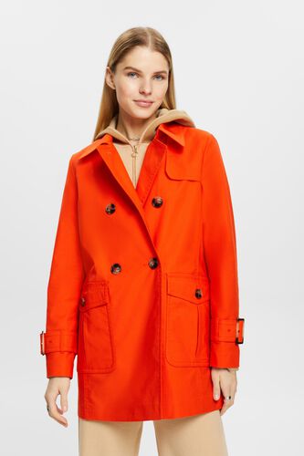 Rood Korte double-breasted trenchcoat