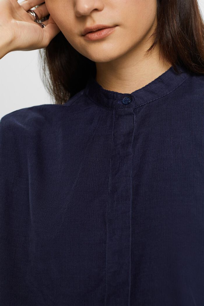 Corduroy peplum blouse, NAVY, detail image number 2
