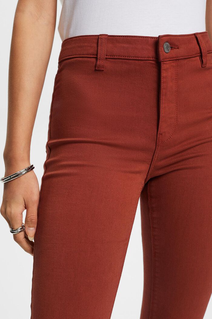 Mid rise skinny jeans, RUST BROWN, detail image number 2