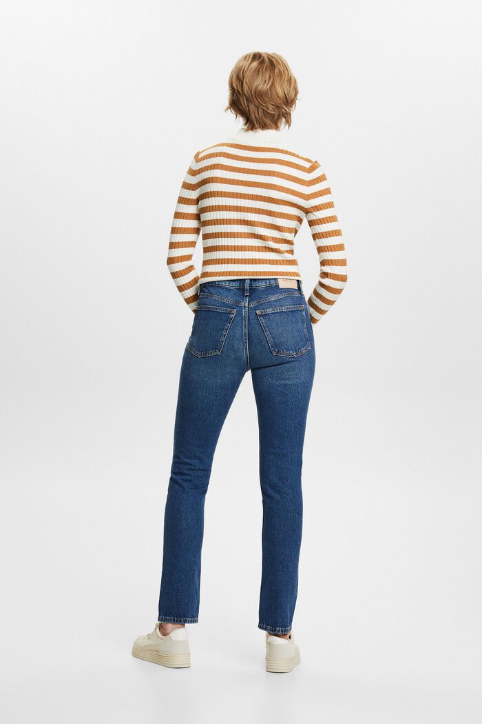 Slim jeans met hoge taille, BLUE MEDIUM WASHED, detail image number 4