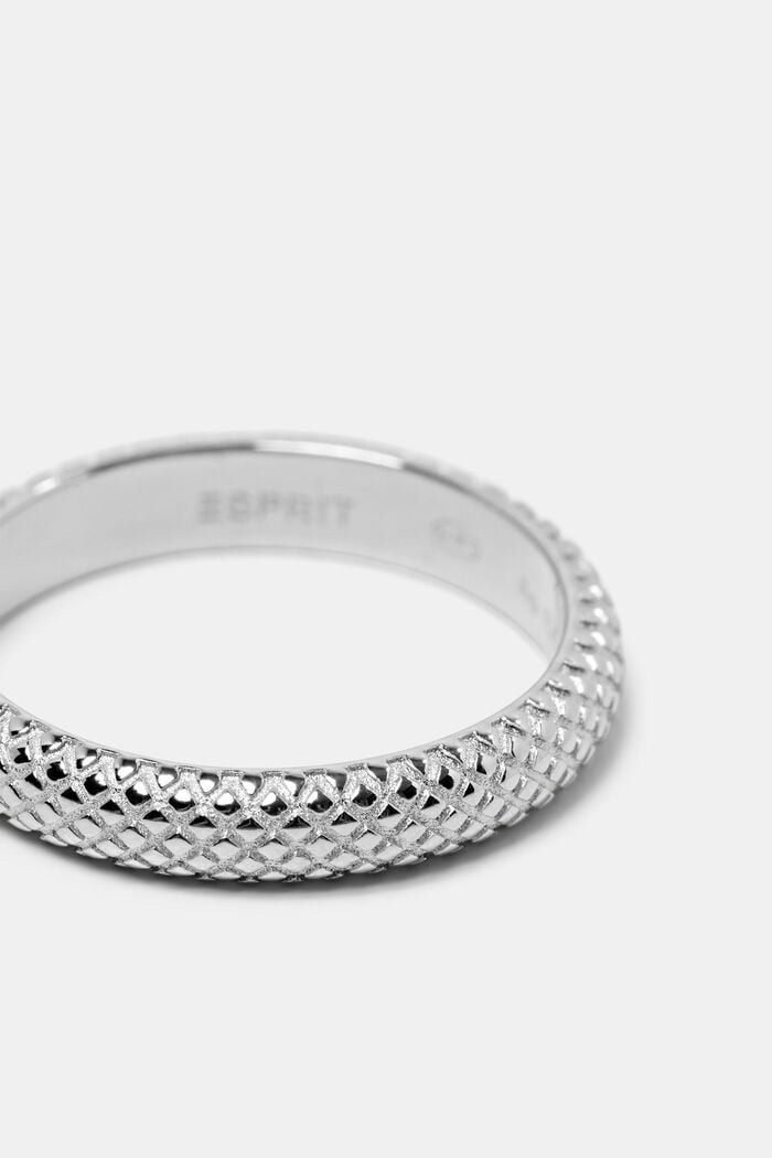 Gestructureerde ring van sterlingzilver, SILVER, detail image number 1